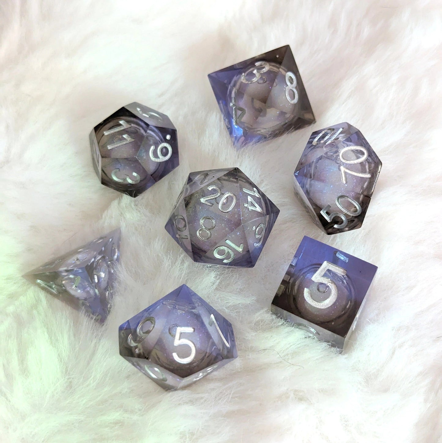 Underdark - Set of 7 Liquid Core dice (Sharp Edges) - The Fourth Place