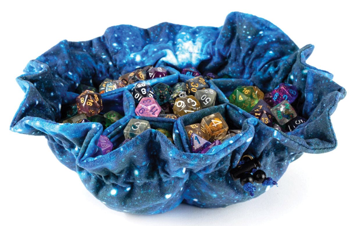 Velvet Compartment Dice Bag with Pockets: Galaxy - The Fourth Place