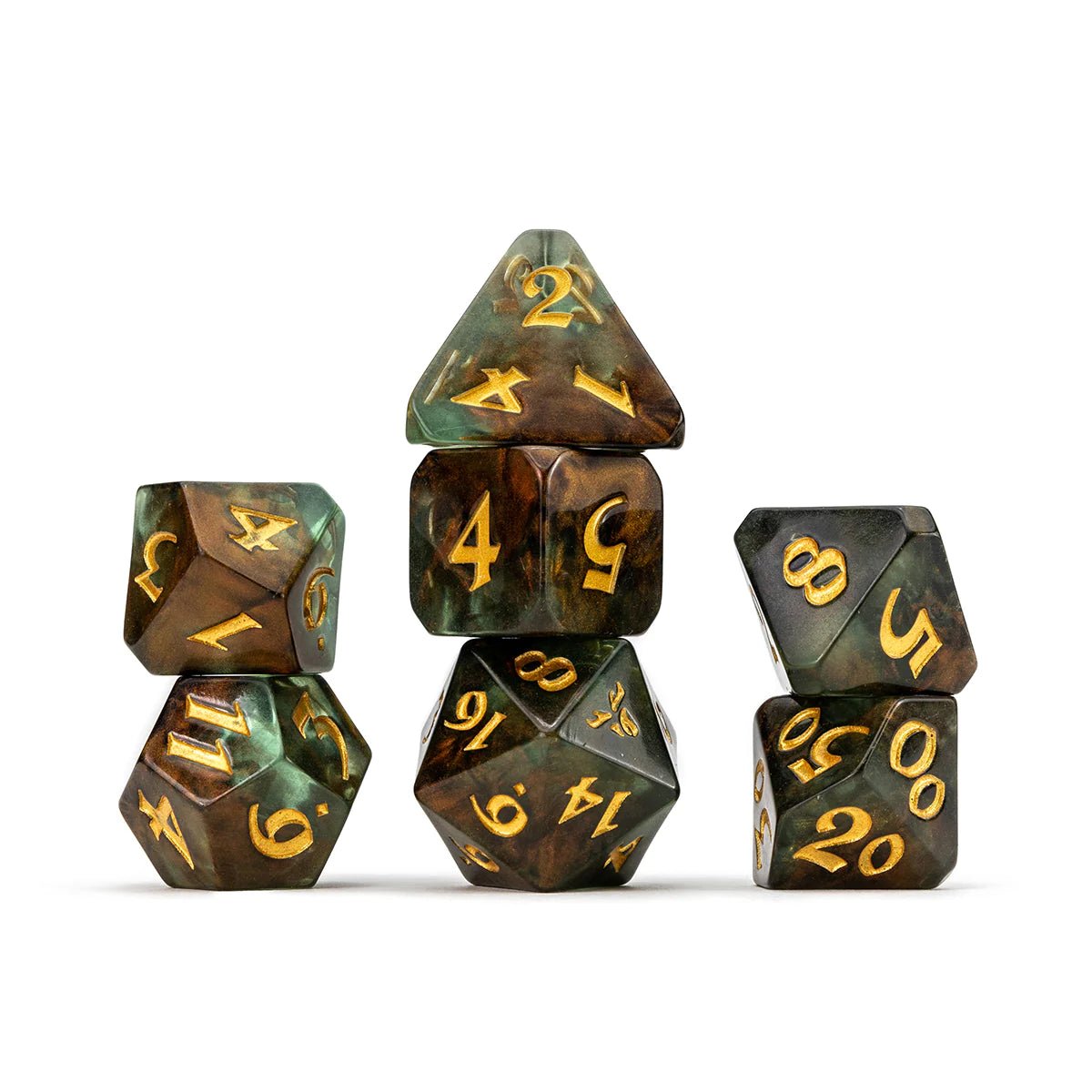 Vox Machina Dice Set: Keyleth (Green/Natural) - The Fourth Place