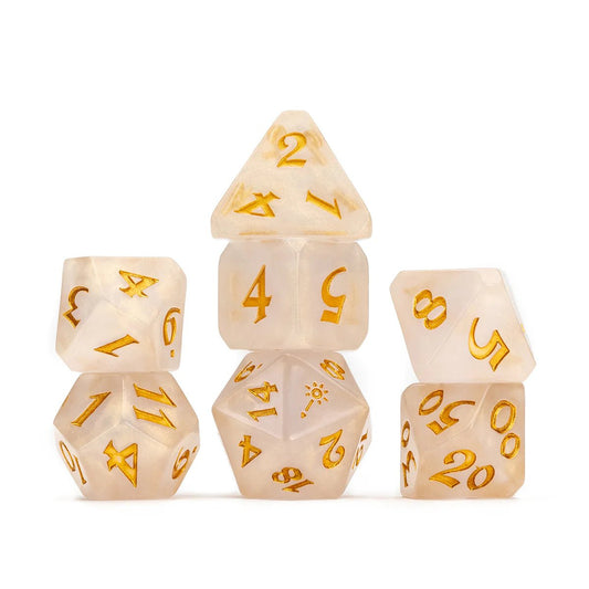 Vox Machina Dice Set: Pike Trickfoot (Light Blue/Pearl) - The Fourth Place