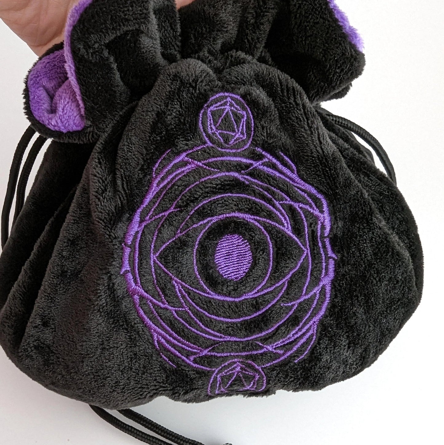 Warlock multi-pocket large dice bag (black/purple) - The Fourth Place