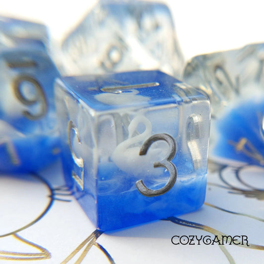 White Swan - 8 Dice Set - The Fourth Place